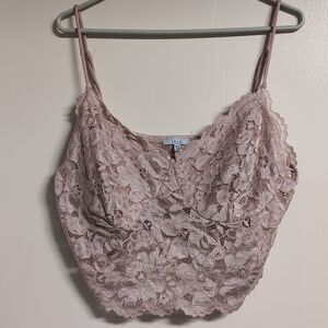 Iris‎ Rose Lace Crop Tank Top Size 1X